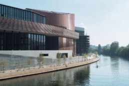 Centro de arte contemporáneo Large Île Seguin RCR arquitectes acero corten aluminio anodizado